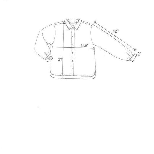 Lilo - Pointed Collar Shirt with Japanese Poem Print - Hazel