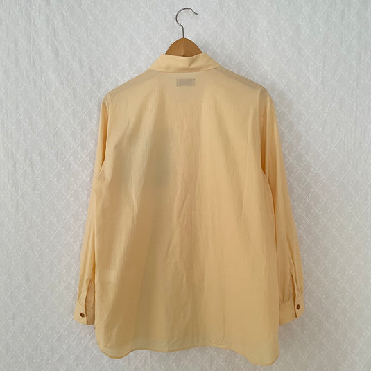 Willa - Pointed Collar Shirt with Asian Painting Print - Hazel